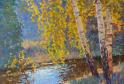 Golden birches, 2017, oil on canvas 120x80cm.